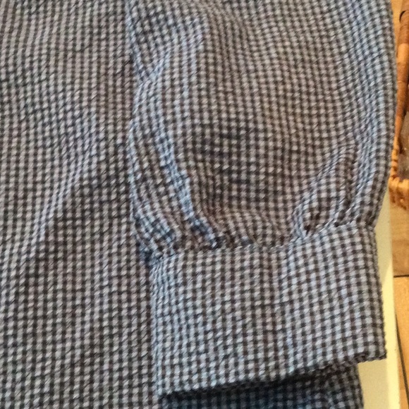 Blue checkered long sleeved collared shift dress, small. - Picture 4 of 6